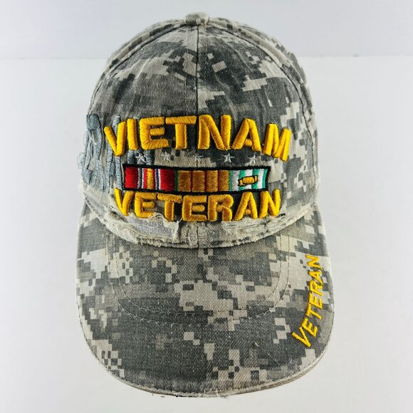 Vietnam Veteran Baseball Style Ball Cap Cammo Hat O/S Embroidered - Picture 1 of 7